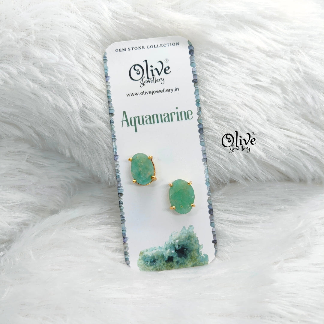 Gem Stone Studs-Claw Fitting-Semi Finished-Oval Shape