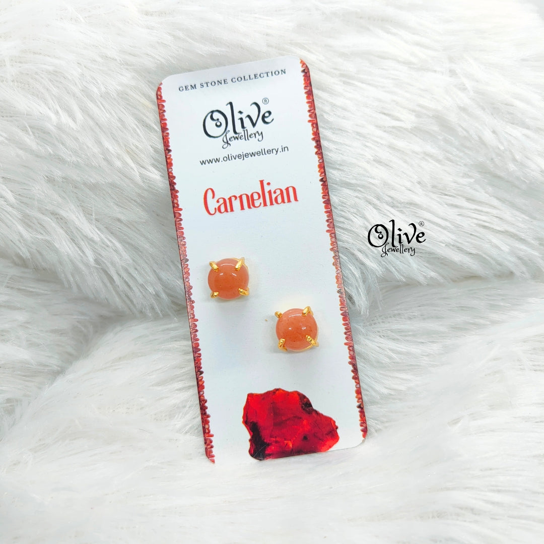 Gem Stone Studs-Claw Fitting-Full Finished-Round Shape-Small Size