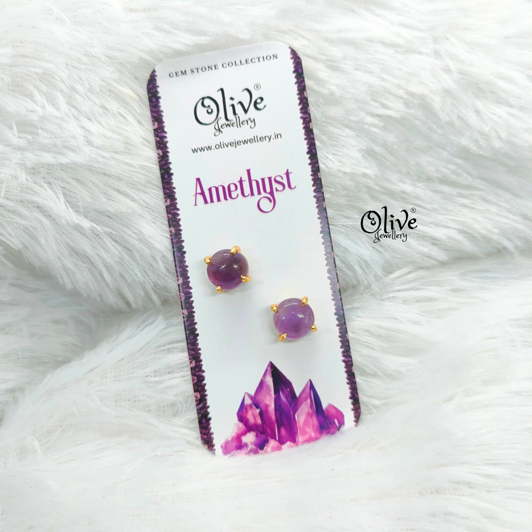 Gem Stone Studs-Claw Fitting-Full Finished-Round Shape-Small Size