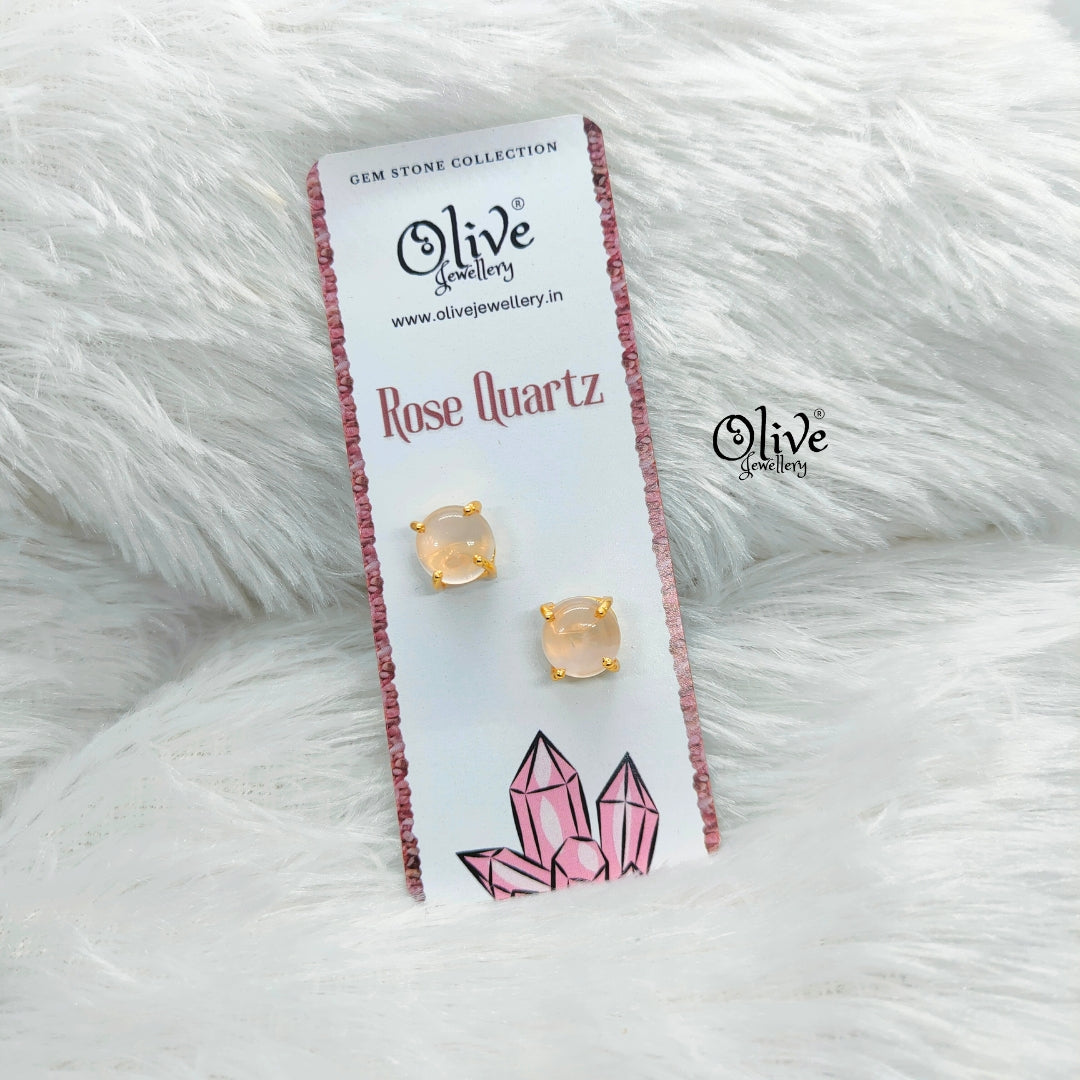 Gem Stone Studs-Claw Fitting-Full Finished-Round Shape-Small Size