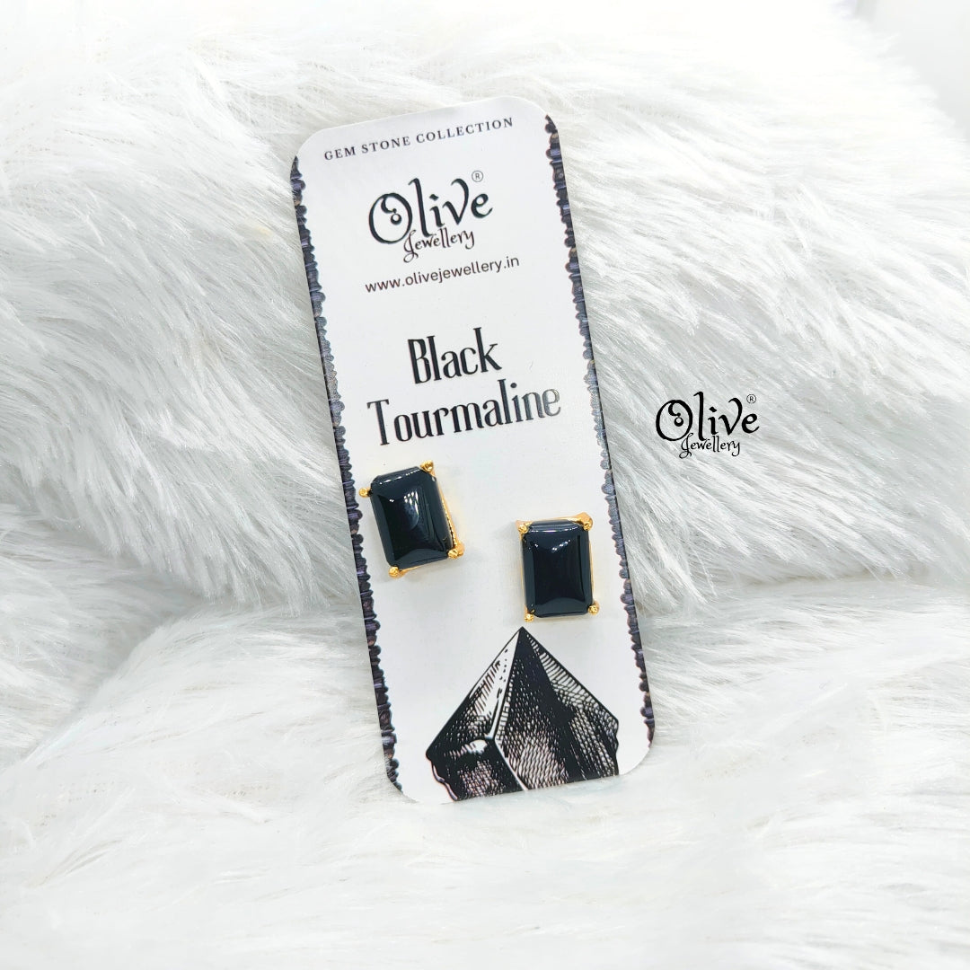 Gem Stone Studs-Claw Fitting-Full Finished-Rectangular Shape