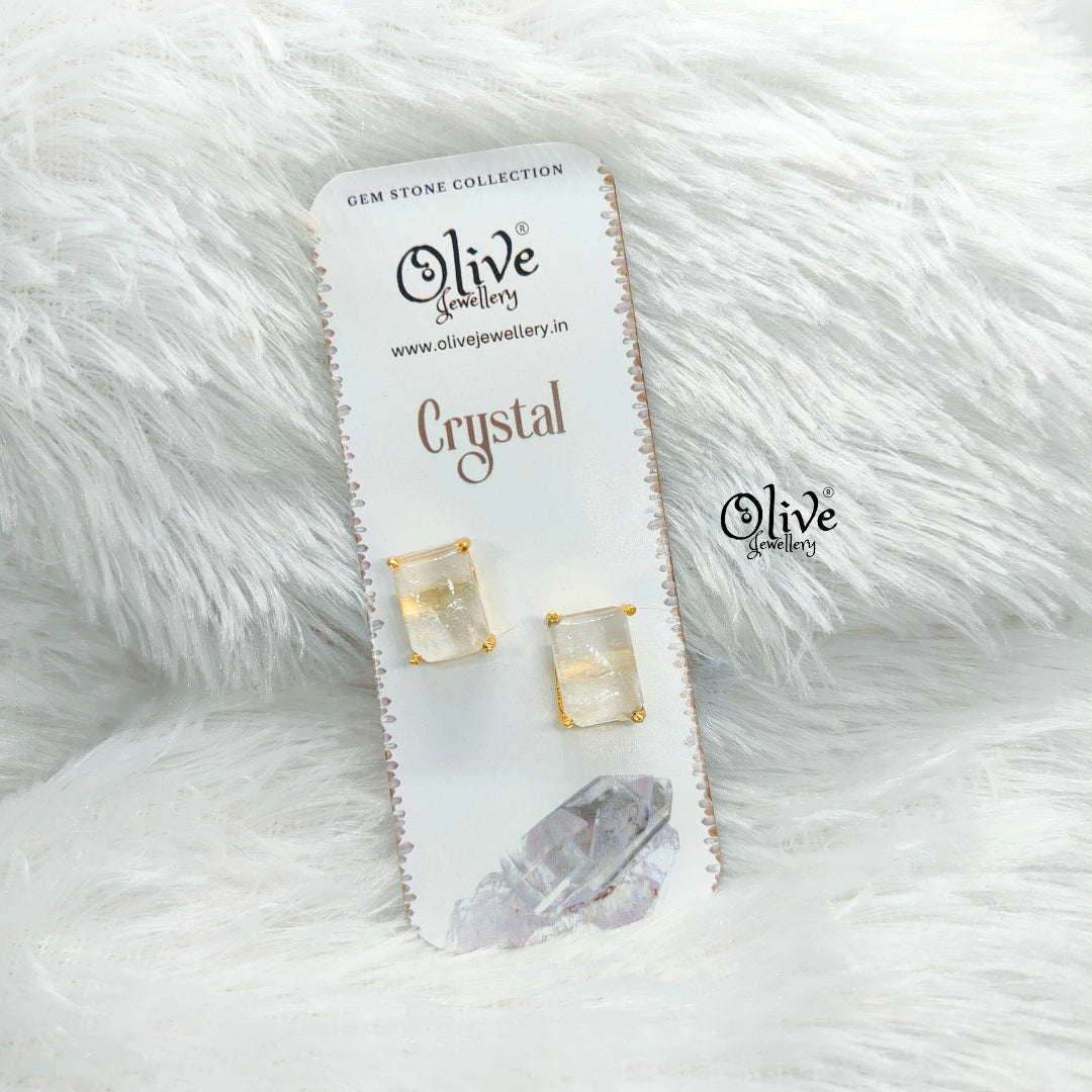 Gem Stone Studs-Claw Fitting-Full Finished-Rectangular Shape