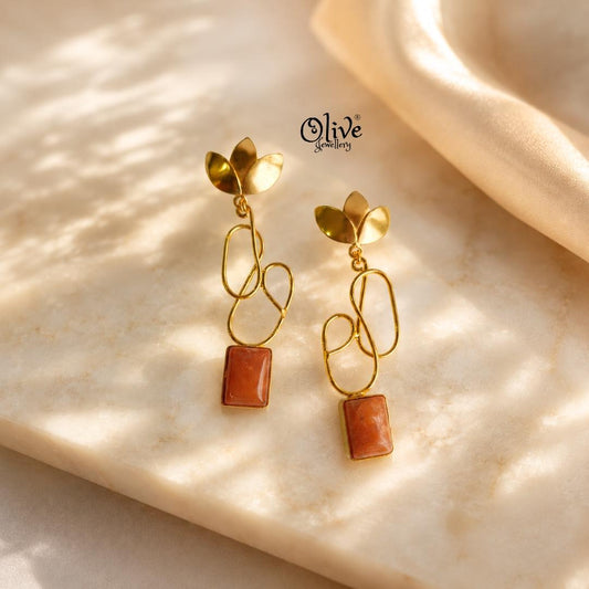 Natural Stone Earrings-286