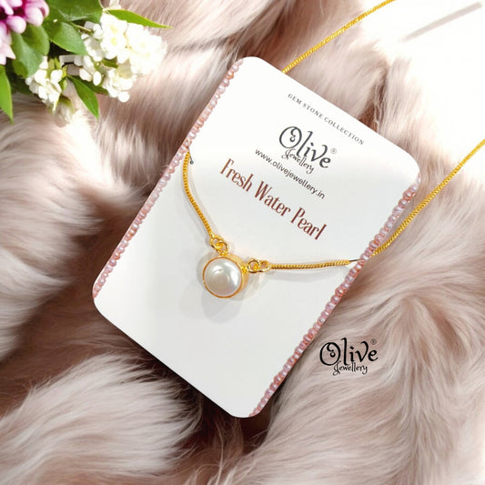 Fresh Water Pearls Pendent -  Collet Fitting - Single Pearl