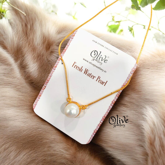 Fresh Water Pearls Pendent -  Collet Fitting - Single Pearl