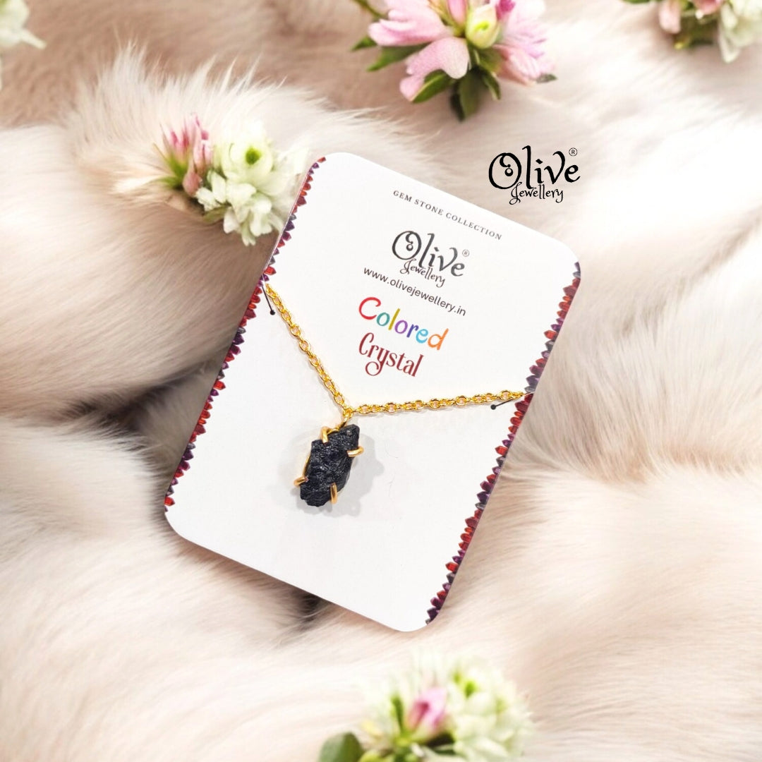 Gem Stone Collection Pendent - Colored Crystal - Claw Fitting - Rough Shape