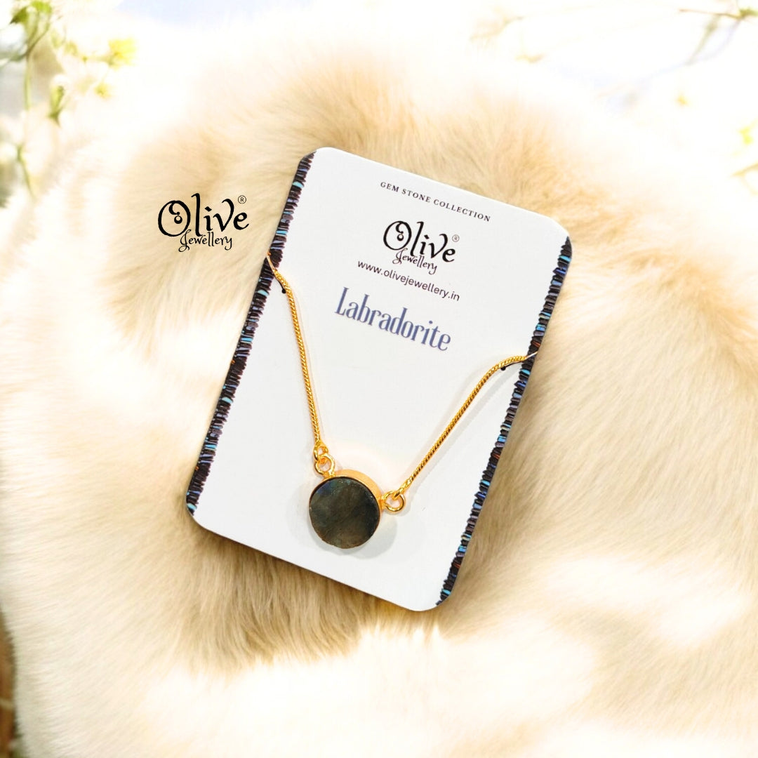 Gem Stone Collection Pendent - Collet Fitting - Round Shape
