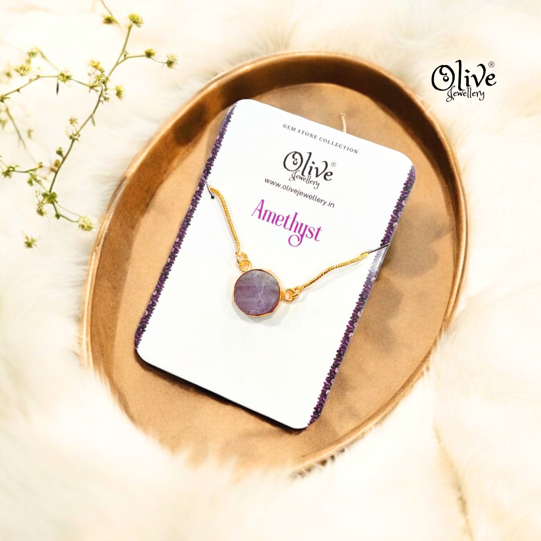 Gem Stone Collection Pendent - Collet Fitting - Round Shape