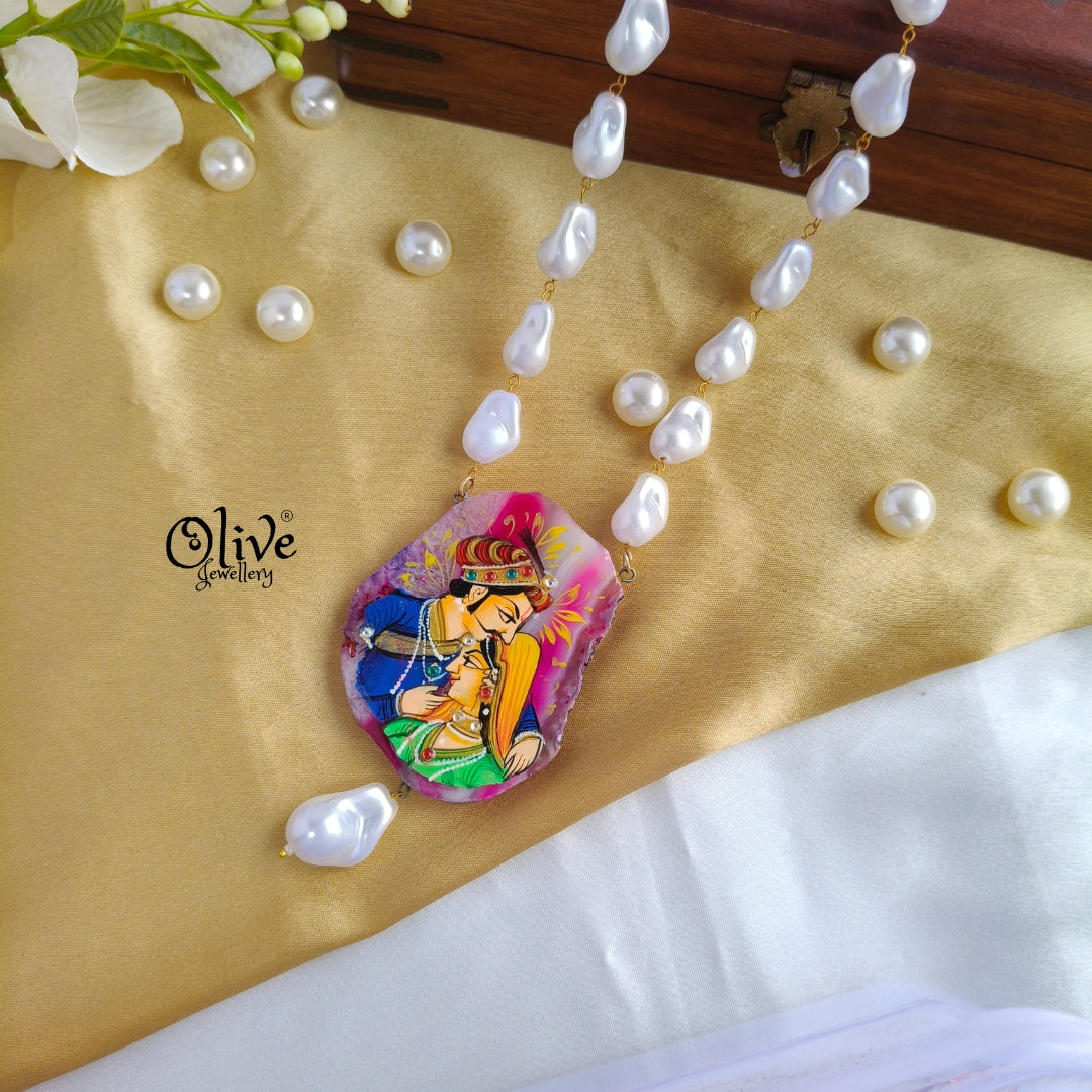 Natural Stone -Tanjor Radha Krishna Pendent