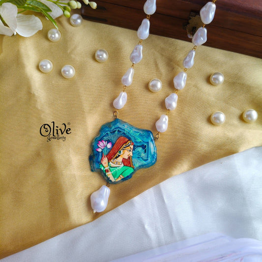 Natural Stone -Tanjor  Radha Krishna Pendent