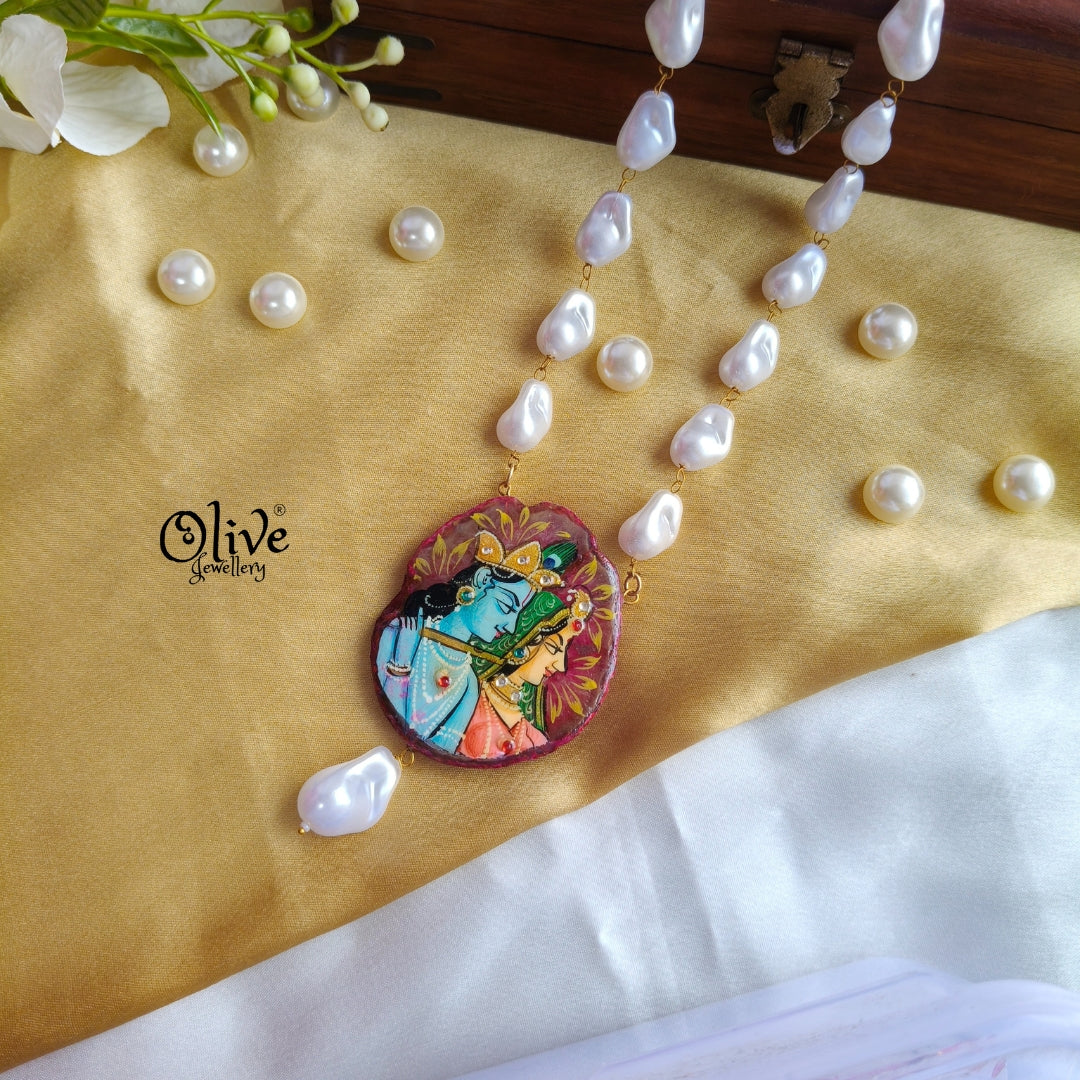 Natural Stone -Tanjor Radha Krishna Pendent