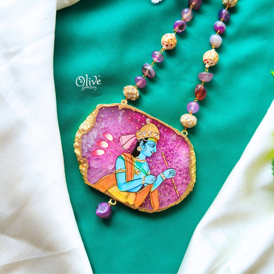 Natural Stone Tanjore Pendant-386