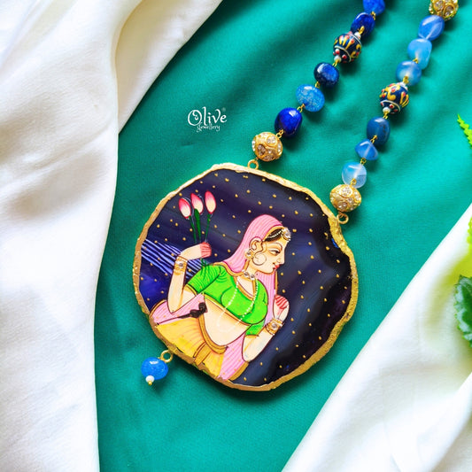 Natural Stone Tanjore Pendant-393