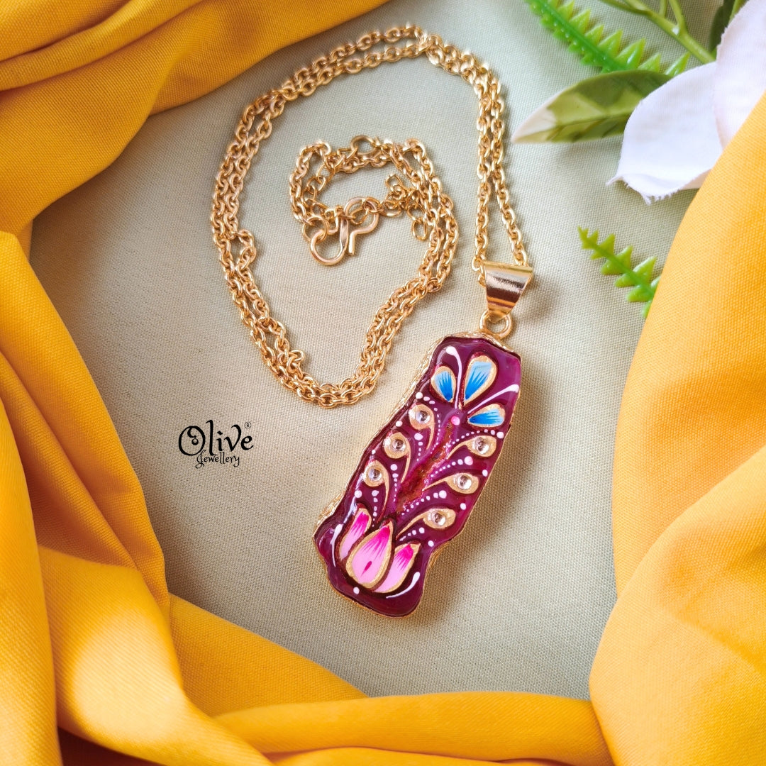 Natural Stone Tanjore Pendant-648