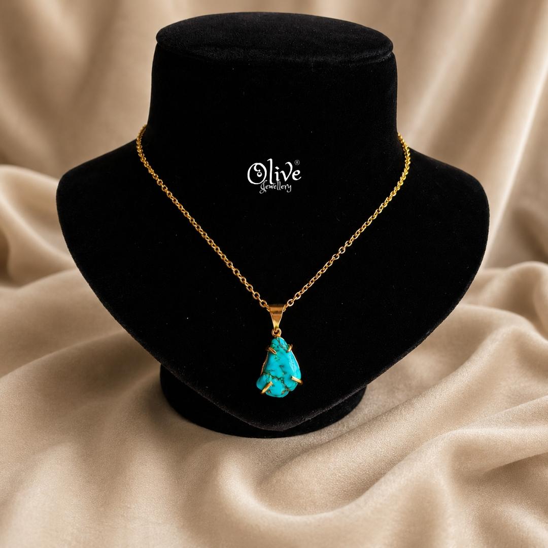 Natural Stone chain - (Turquoise Stone)-1027