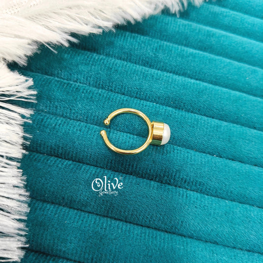 Fresh Water Pearl Finger Rings - Collet Fitting - Single Pearl