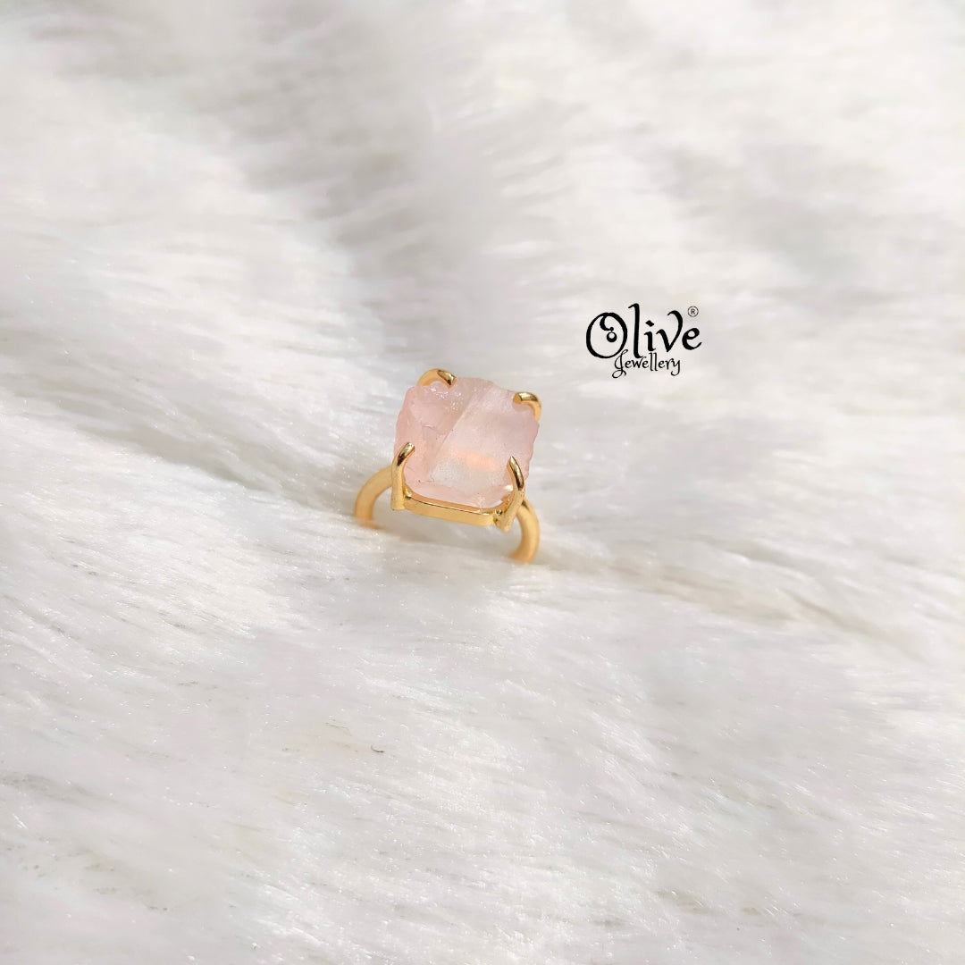 Natural Stones Finger Rings - Claw Fitting - Rough Shape - Medium