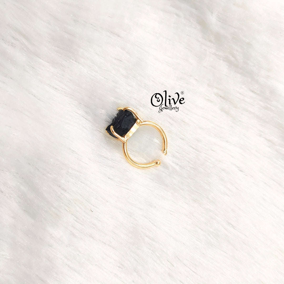 Natural Stones Finger Rings - Claw Fitting - Rough Shape - Medium