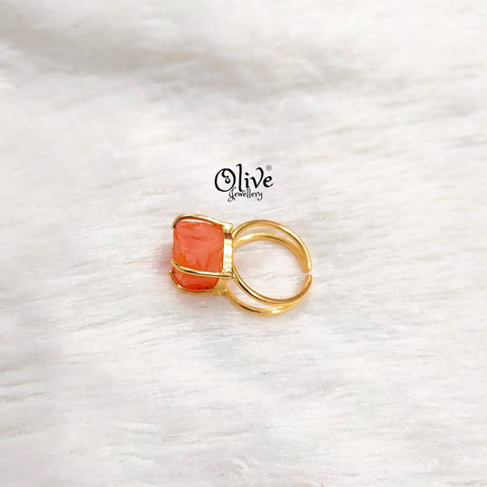 Natural Stones Finger Rings - Claw Fitting - Big Rough Shape