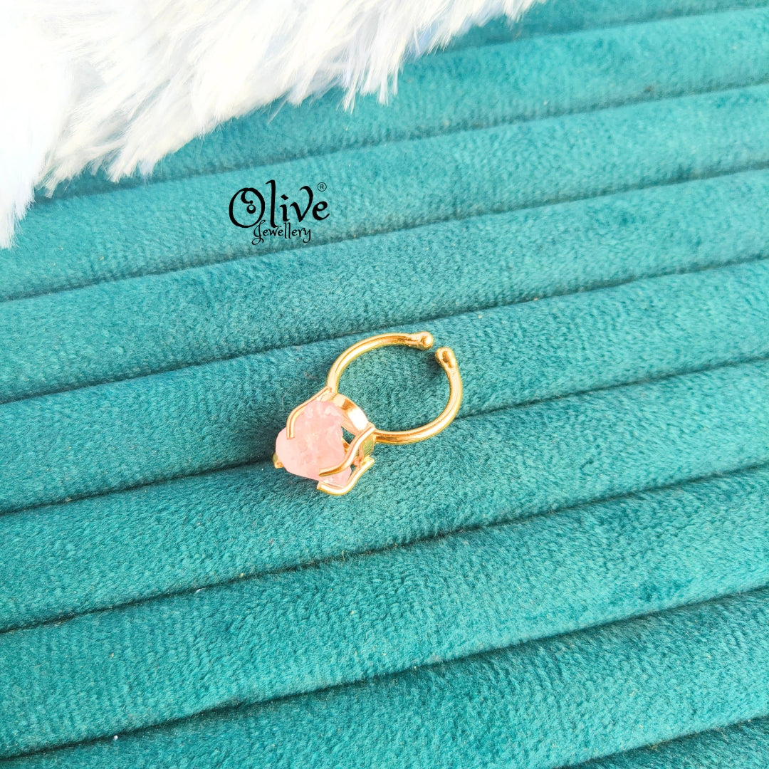 Colour Crystals Finger Rings - Claw Fitting - Rough Shape