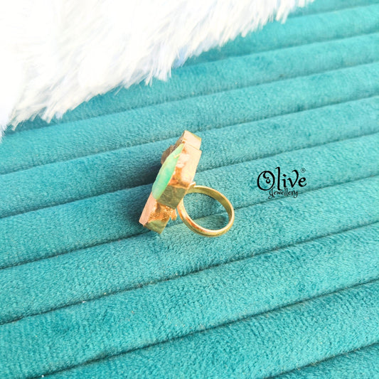 Natural Stone Finger Rings - Collet Fitting - 3 Multi Stones