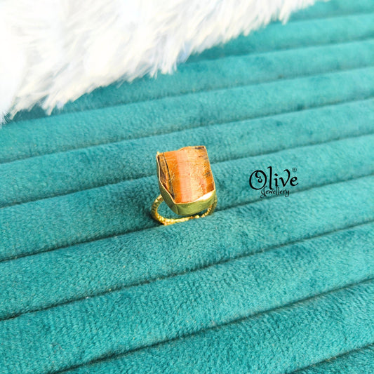 Natural Stone Finger Rings - Collet Fitting - Rough Shape