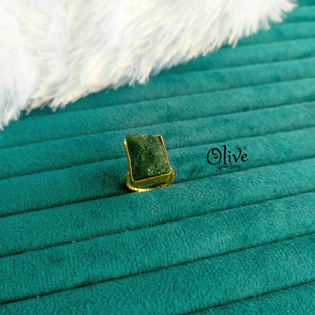 Natural Stone Finger Rings - Collet Fitting - Rough Shape