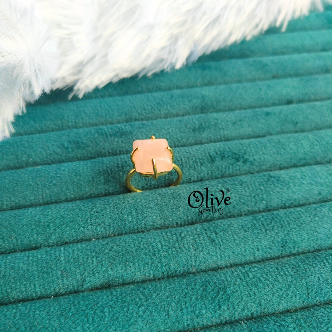 Natural Stone Finger Rings - Claw Fitting - Square Shape - Finished