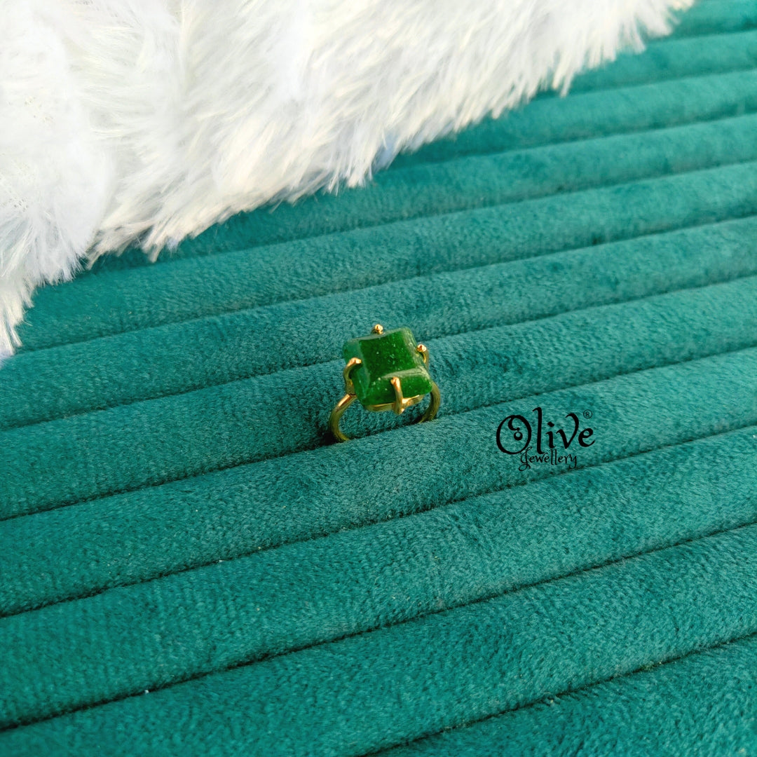 Natural Stone Finger Rings - Claw Fitting - Square Shape - Finished