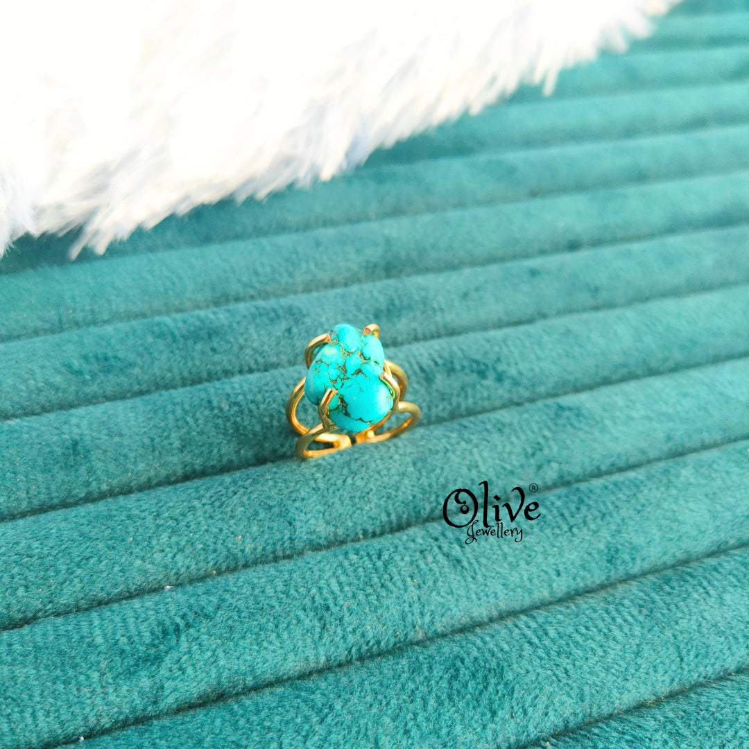 Natural Stone Finger Rings - Claw Fitting - Rough Shape