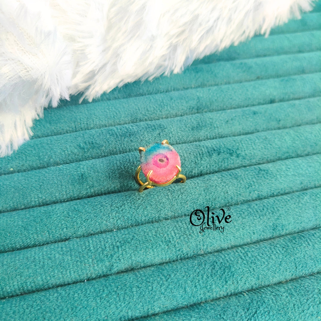 Colored Crystal Finger Ring