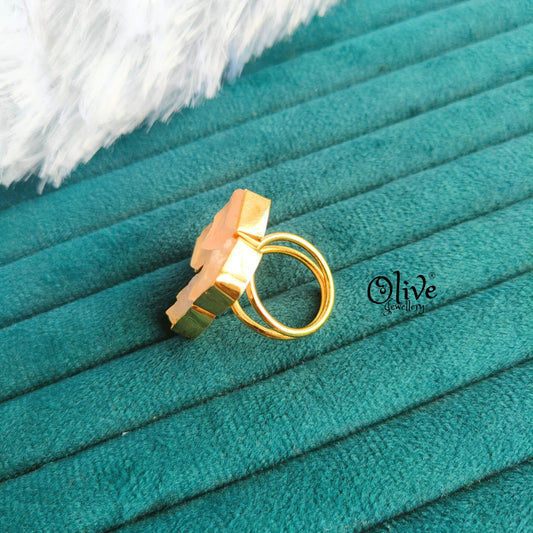 Natural Stone Finger Rings - Collet Fitting - Rough Shape - 4 Stones