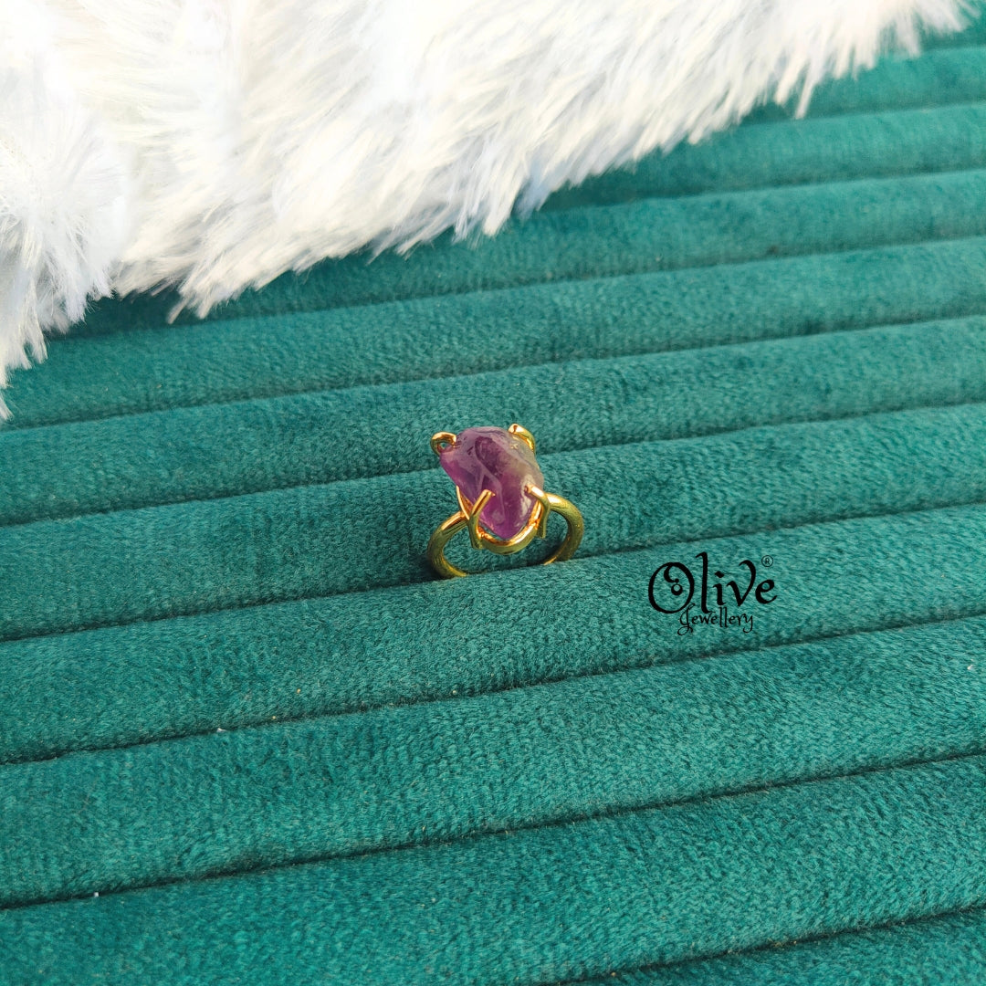 Natural Stone Finger Rings - Claw Fitting - Rough Shape - Single Stone
