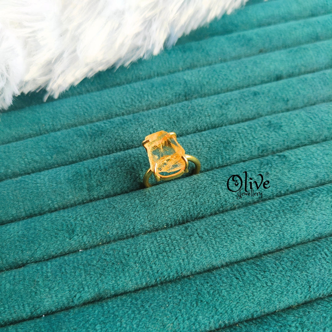 Natural Stone Finger Rings - Claw Fitting - Rough Shape - Single Stone