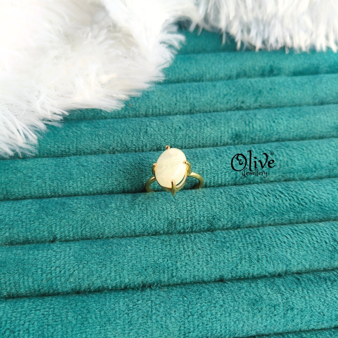 Natural Stone Finger Rings - Claw Fitting - Oval Shape - Full Finished
