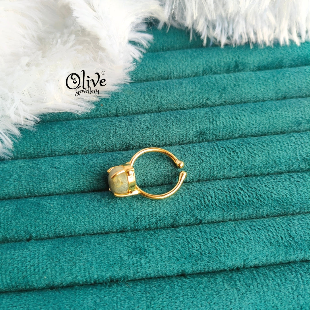 Natural Stone Finger Rings - Claw Fitting - Oval Shape - Full Finished