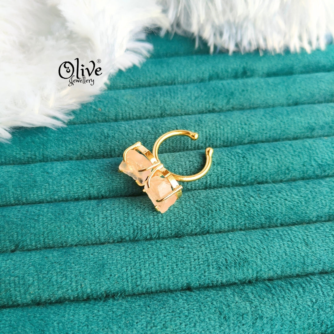 Natural Stone Finger Rings - Claw Fitting - Double Stone