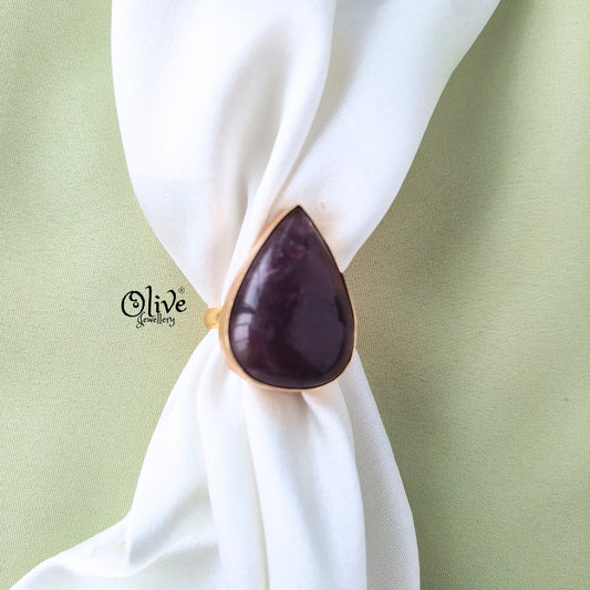Natural Stone Finger Rings - Collet Fitting - 145