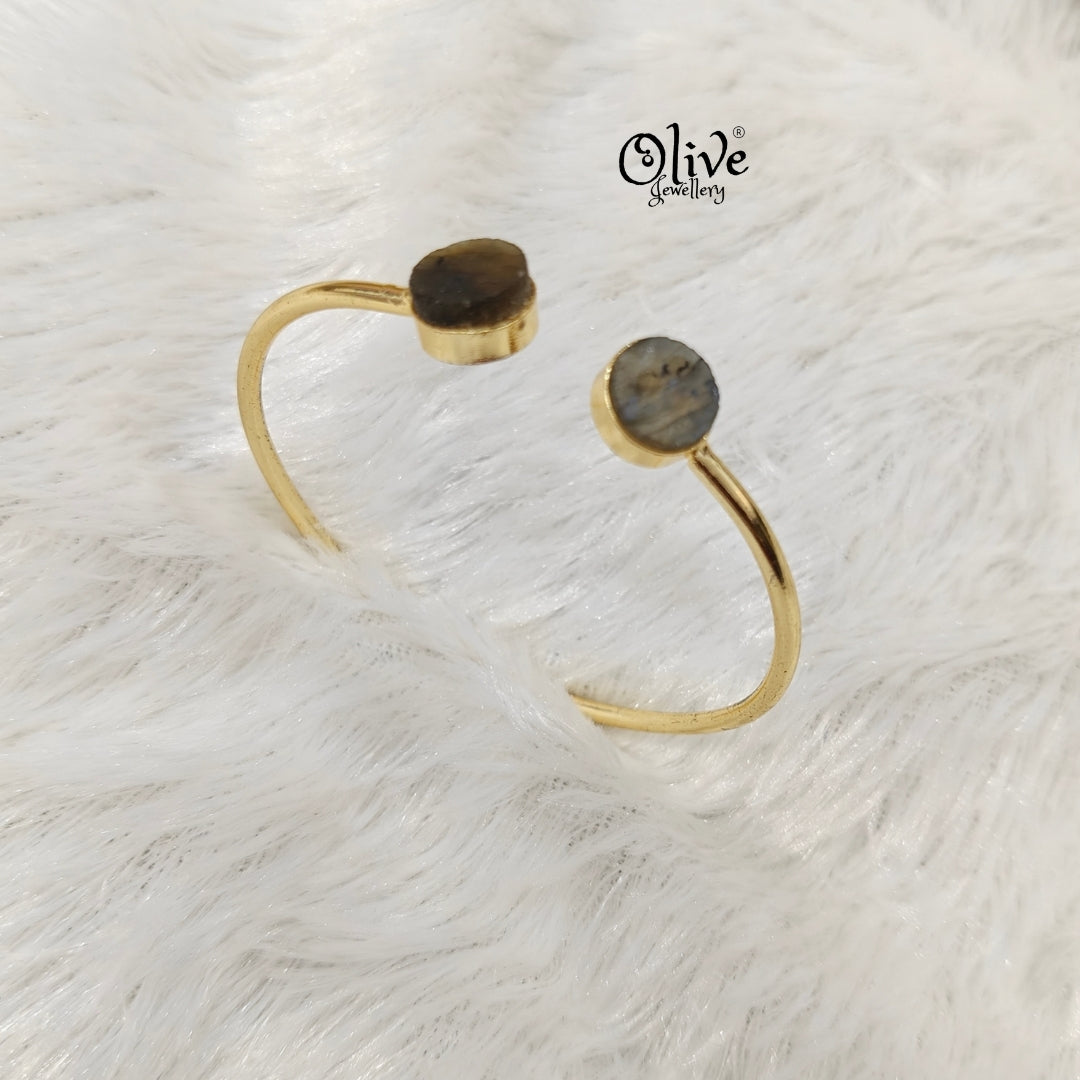 Natural Stones Kada - Collet Fitting - Round - Small Shape