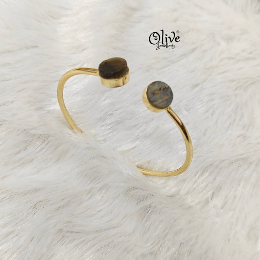 Natural Stones Kada - Collet Fitting - Round - Small Shape