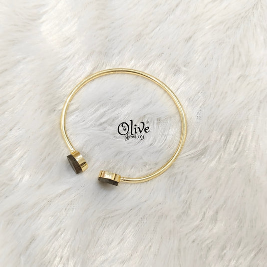 Natural Stones Kada - Collet Fitting - Round - Small Shape