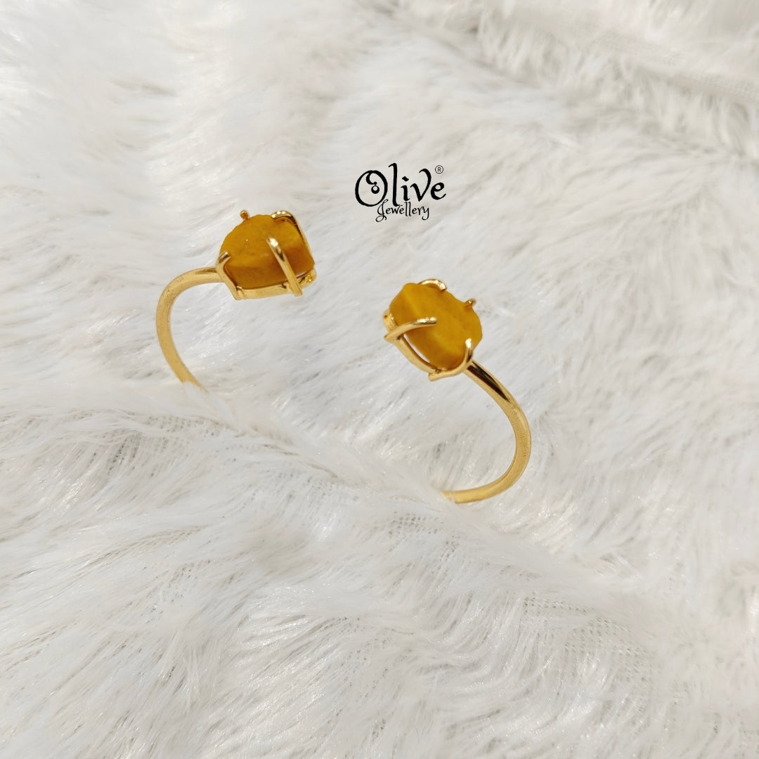 Natural Stones Kada - Claw Fitting - Drop Shape -