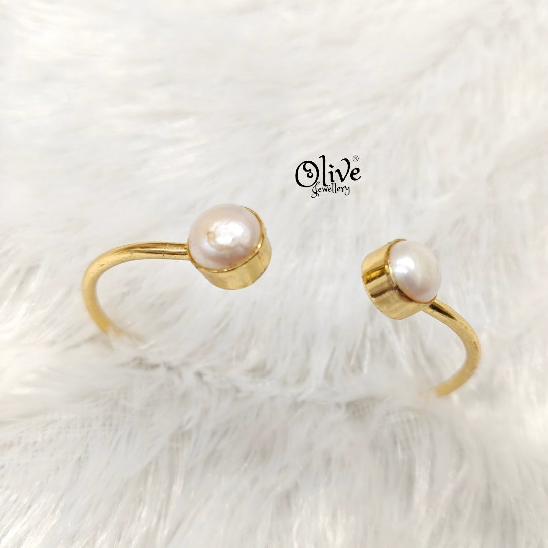 Fresh Water Pearls - Collet Fitting - Two Pearls