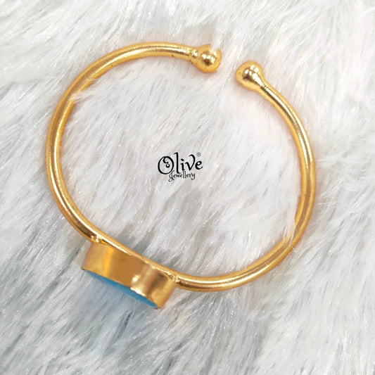 Natural Stones Kada - Collet Fitting - Big Oval Shape - Single Stone