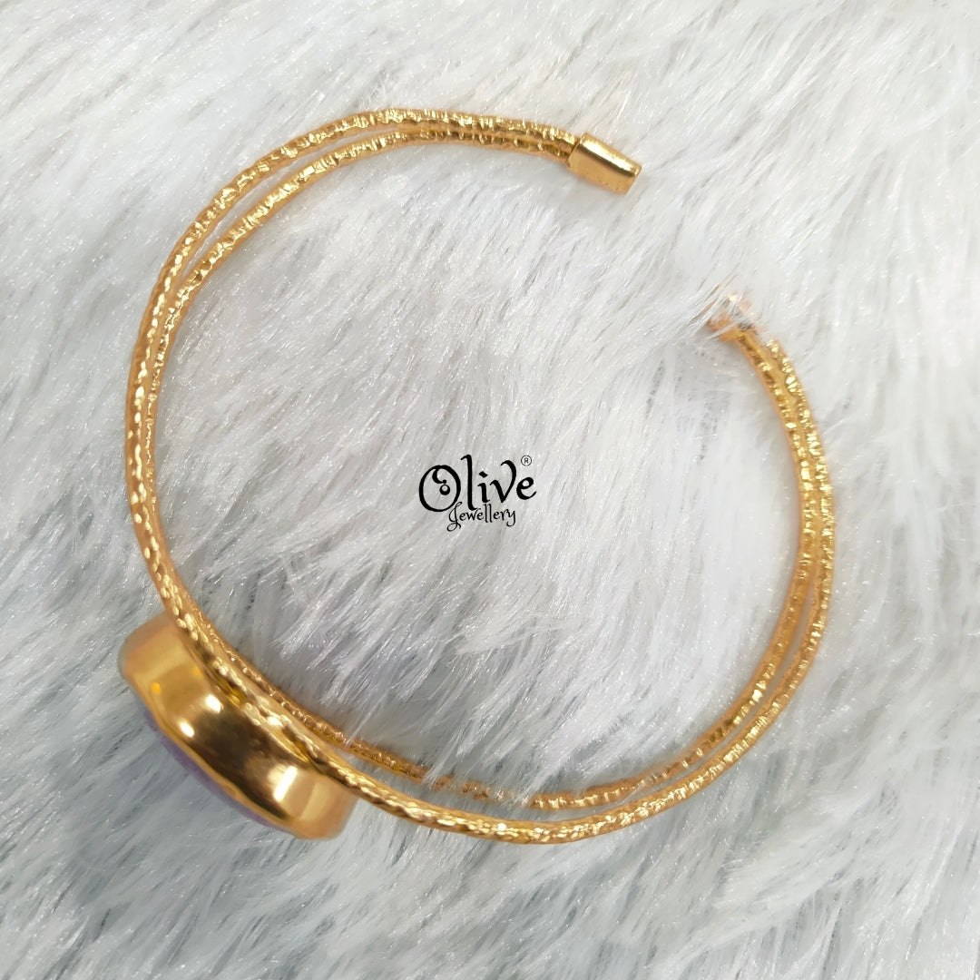 Natural Stones Kada - Collet Fitting - Big Oval Shape - Single Stone