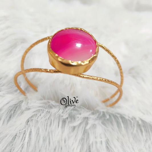 Natural Stones Kada - Collet Fitting - Big Oval Shape - Single Stone