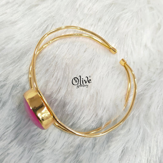 Natural Stones Kada - Collet Fitting - Big Oval Shape