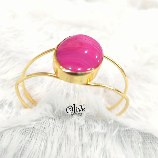 Natural Stones Kada - Collet Fitting - Big Oval Shape