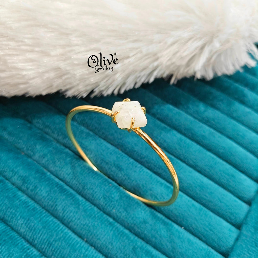 Natural Stone Kada - Claw Fitting - Full Finished - Square Shape