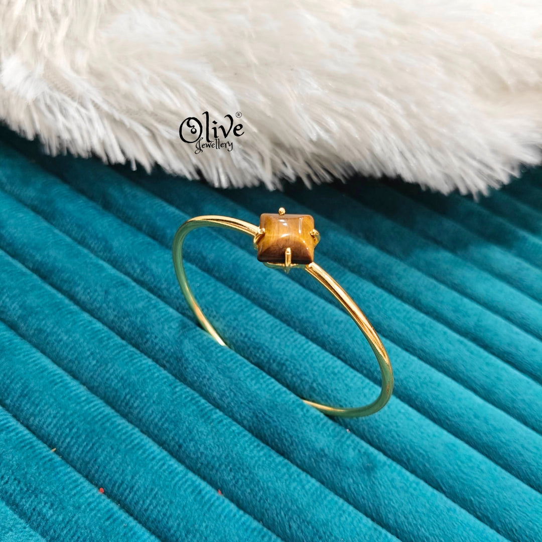 Natural Stone Kada - Claw Fitting - Full Finished - Square Shape